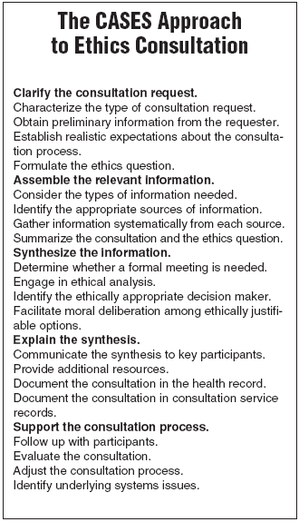 The CASES Approach to Ethics Consultation