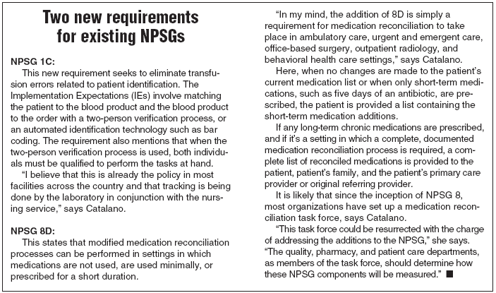 Two new requirements for existing NPSGs