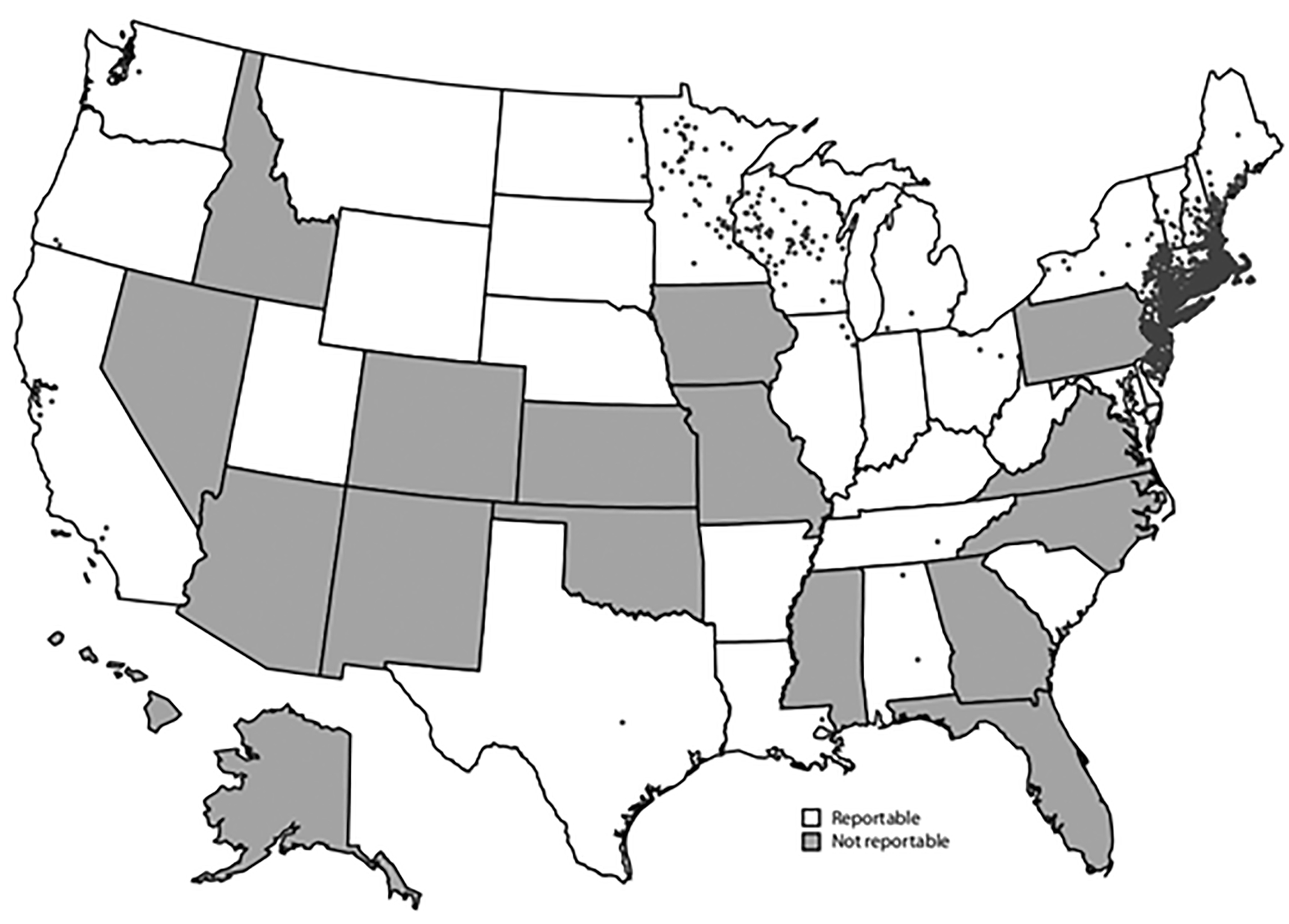 Babesiosis map